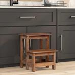 vidaXL Kruk Naturel 37 x 37 x 46 cm Mahoniehout, Verzenden, Nieuw, Bruin