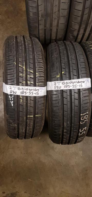 2x 185-55-16 Bridgestone Zomer 6.7mm €35 Per Band 185 55 16 beschikbaar voor biedingen