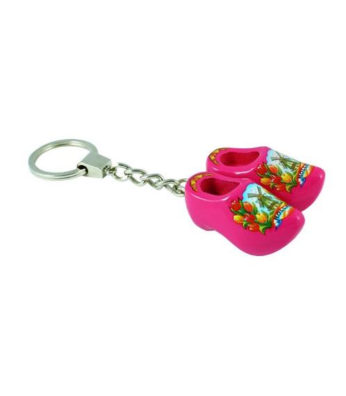 Sleutelhanger met 2 klompjes van 4 cm Roze, Kleding | Heren, Schoenen, Nieuw, Ophalen of Verzenden