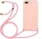 iPhone 7 Plus / 8 Plus Crossbody TPU Hoesje met Koord Roze, Telecommunicatie, Mobiele telefoons | Hoesjes en Frontjes | Apple iPhone