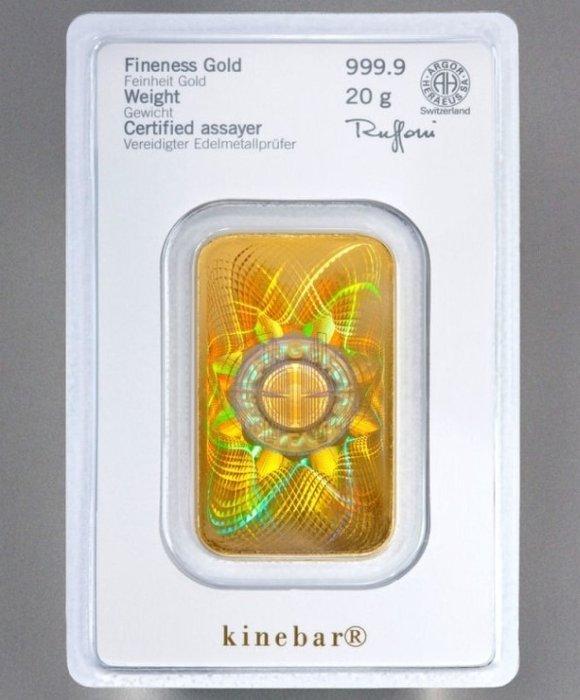 20 gram - Goud - Kinebar - Heraeus, Postzegels en Munten, Edelmetalen en Baren