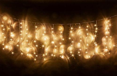 Led gordijn kerst - 5 meter - 33 strings - warm wit - 330, Diversen, Kerst, Ophalen of Verzenden