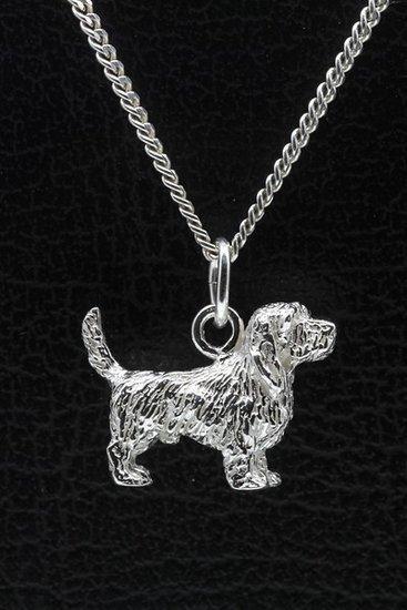 Zilveren Basset fauve de bretagne ketting hanger - groot, Sieraden, Tassen en Uiterlijk, Kettinghangers, Verzenden