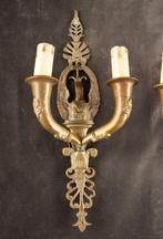 Wandlampen met zwanen - Wandlamp - Legering, Antiek en Kunst