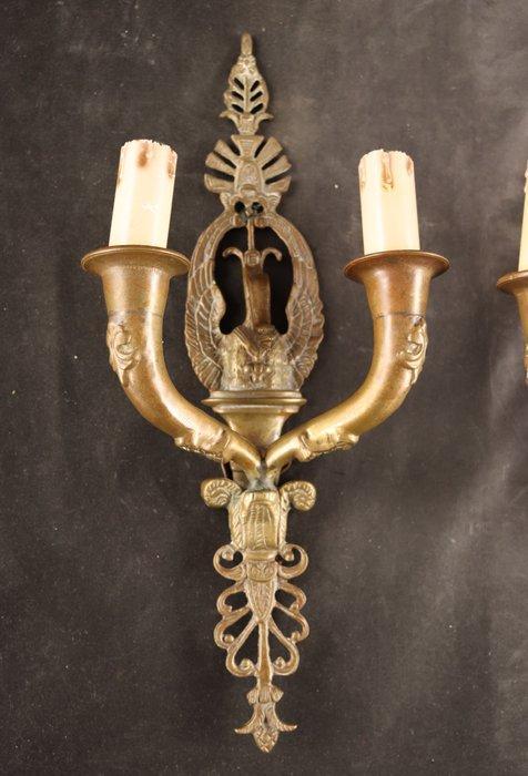 Wandlampen met zwanen - Wandlamp - Legering, Antiek en Kunst, Curiosa en Brocante