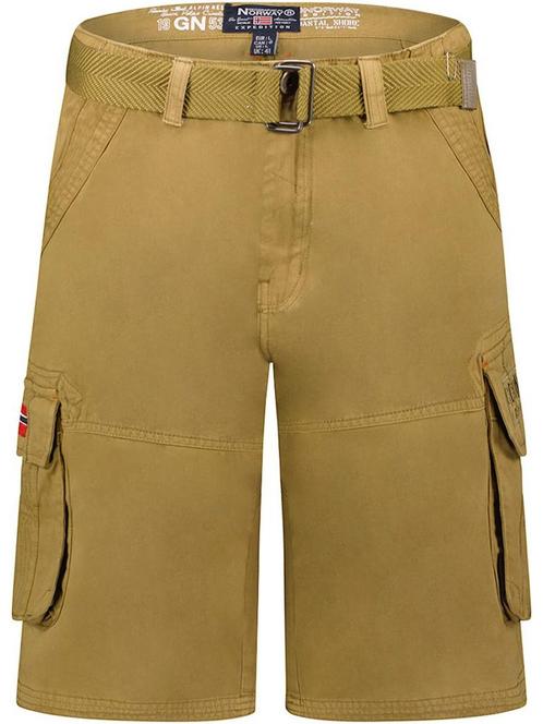 Heren Korte Broek Zakken Geographical Norway Pionec Mastic, Kleding | Heren, Broeken en Pantalons, Bruin, Nieuw, Verzenden