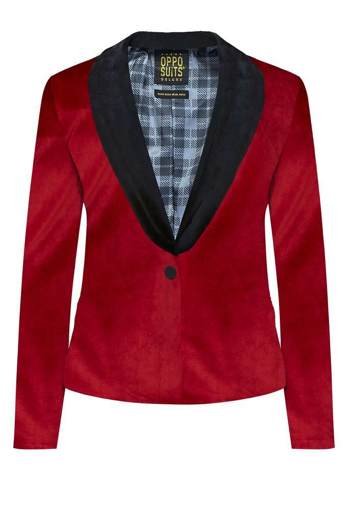 Bordeaux Rode Velvet Blazer Dames OppoSuits, Hobby en Vrije tijd, Feestartikelen, Nieuw, Verzenden