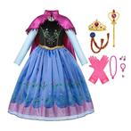 Frozen Anna prinsessenjurk + Lange cape+accessoires 92/152, Kinderen en Baby's, Nieuw, Meisje, 110 t/m 116, Ophalen of Verzenden