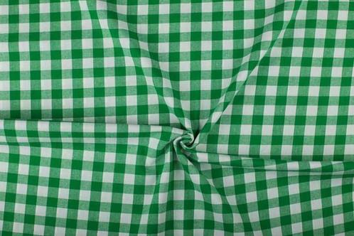 Ruitjesstof groen wit geruit - 18mm geruit, Hobby en Vrije tijd, Stoffen en Lappen, 120 cm of meer, 200 cm of meer, Groen, Nieuw