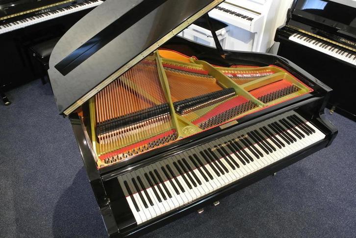 Grotrian-Steinweg 140 vleugel van Veenstra Rheden, Muziek en Instrumenten, Piano's, Hoogglans, Zwart, Zo goed als nieuw, Vleugel