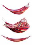 Hangmat 280x150 cm - rood gestreept - inclusief opbergtas