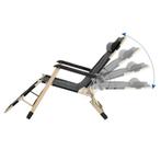 Tuinstoel ligstoel 2-in-1 met hoofdsteun - Zwart, Tuin en Terras, Ophalen of Verzenden, Nieuw