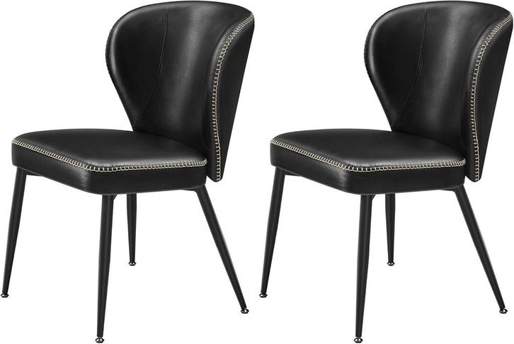 2x Eetkamerstoelen - kuipstoelen - kunstleer met stiksels -, Huis en Inrichting, Stoelen, Verzenden