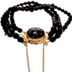 Glaskralen armband met gouden slot; Antiek | Ø 57 mm, Ophalen of Verzenden, Gebruikt, Overige kleuren, Goud
