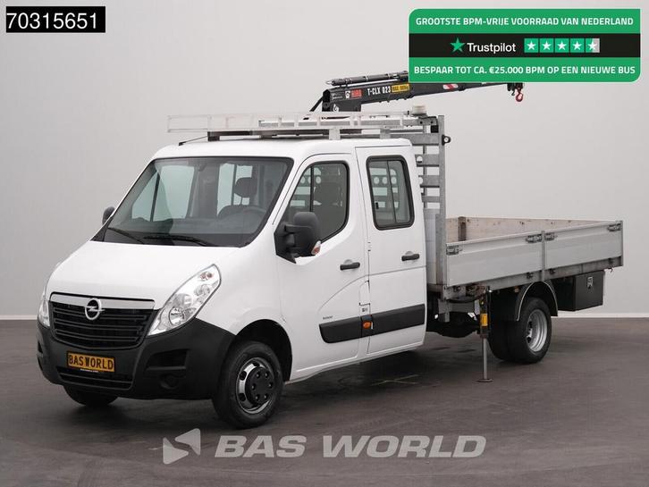 Opel Movano 145PK Kraanwagen Hiab T-CLX 023-3 Dubbel Cabine, Auto's, Bestelauto's, Lease, Handgeschakeld, Financial lease, Wit