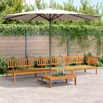 vidaXL 4-delige Loungeset pallet massief acaciahout, Verzenden, Nieuw, Hardhout, Loungeset