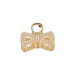 Haarspeld Haarklem 4cm – Strik – Pareltjes – Metaal – Goud, Nieuw