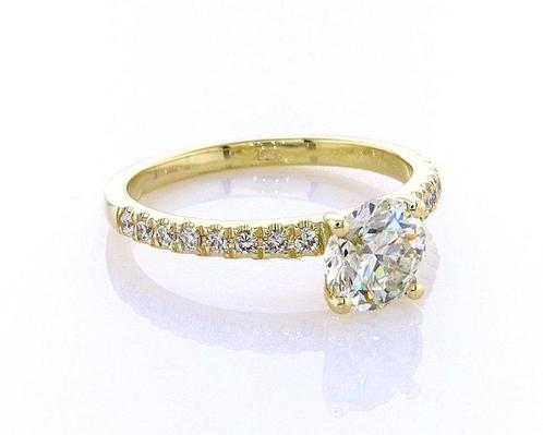 Ring - 14 karaat Geel goud - 1.51ct. tw. Diamant (Natuurlijk, Sieraden, Tassen en Uiterlijk, Ringen