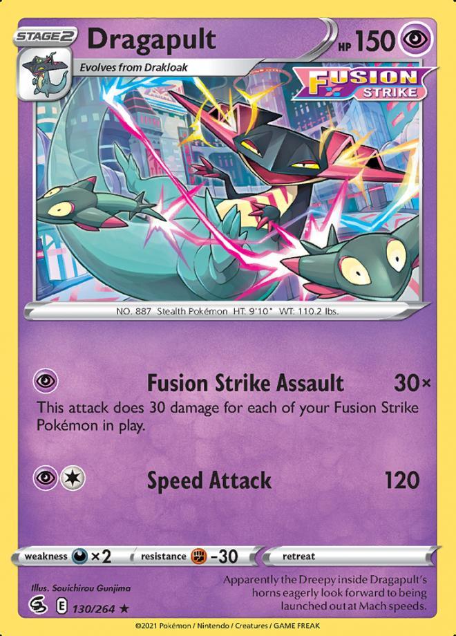 Dragapult 130/264 holo (Fusion Strike), Hobby en Vrije tijd, Verzamelkaartspellen | Pokémon, Losse kaart, Nieuw, Foil, Ophalen of Verzenden