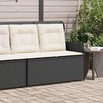 vidaXL Tuinbankje verstelbaar met kussens poly rattan zwart, Verzenden, Nieuw, Rotan
