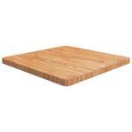 vidaXL Tafelblad vierkant 70x70x4cm massief eiken lichtbruin, Verzenden, Nieuw