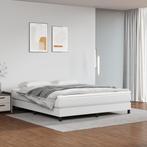 vidaXL Boxspring met matras kunstleer wit 160x200 cm, Overige materialen, Verzenden, Wit, 200 cm