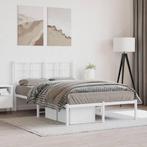 vidaXL Bedframe met hoofdbord metaal wit 120x190 cm, Verzenden, Wit, Nieuw, 190 cm of minder