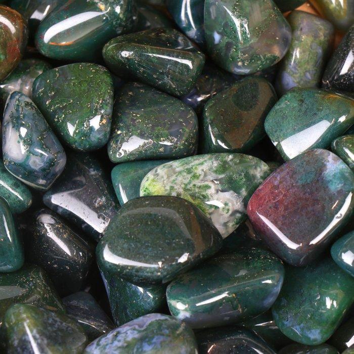 Laatste partij - Groene mosagaat - Geslepen stenen - Lot- 1, Antiek en Kunst, Curiosa en Brocante