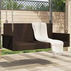 vidaXL Schommelbank 119x56x48 cm poly rattan bruin, Tuin en Terras, Tuinbanken, Verzenden, Nieuw, Rotan