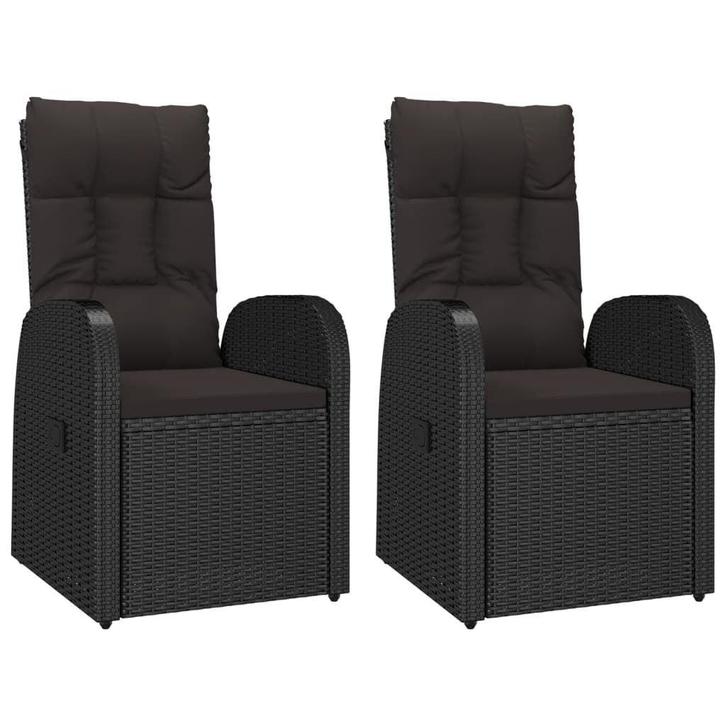 Tuinstoelen verstelbaar zwart - Retourdeal! 40% Korting, Tuin en Terras, Tuinstoelen, Verstelbaar, Nieuw, Rotan, Ophalen of Verzenden