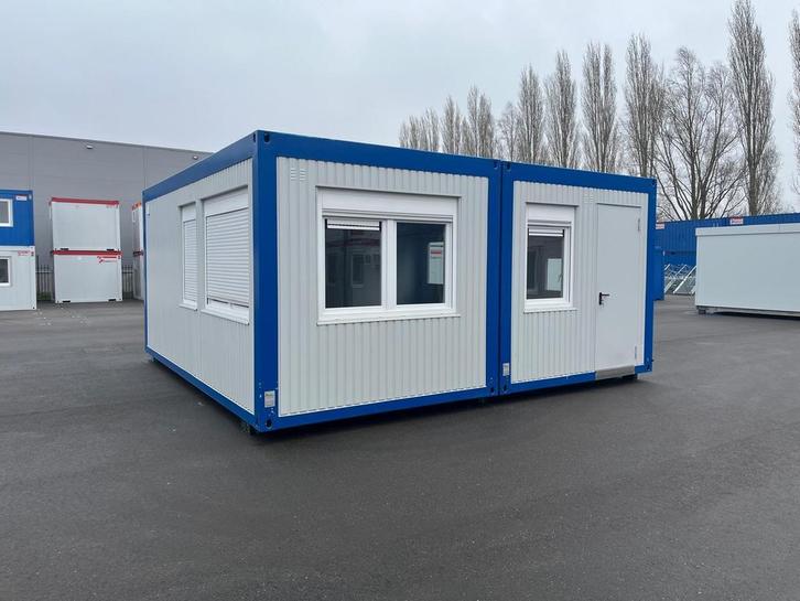 Kantoorunitset 6x6 m open ruimte met keukenblok | Geschakeld, Doe-het-zelf en Verbouw, Bouwketen en Schaftketen, Zo goed als nieuw