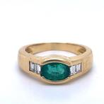 Ring Geel goud Smaragd - Diamant