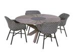 hartman tuinset delphine black-white met provence tafel 150, Tuin en Terras, Nieuw, Overige materialen, Tuinset