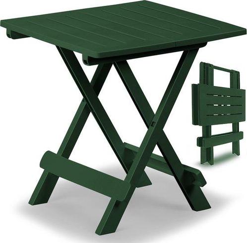 Bijzettafel - Kunststof 45x43x50cm - groen (Tafels) (Tafels), Tuin en Terras, Tuintafels, Nieuw, Verzenden