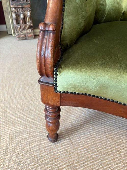 Stoel - Hout, Velours - Fauteuil - Bekleed, Antiek en Kunst, Antiek | Overige Antiek