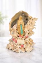 sculptuur, Shell-Crafted Virgin Mary Statue - 25 cm - Antiek
