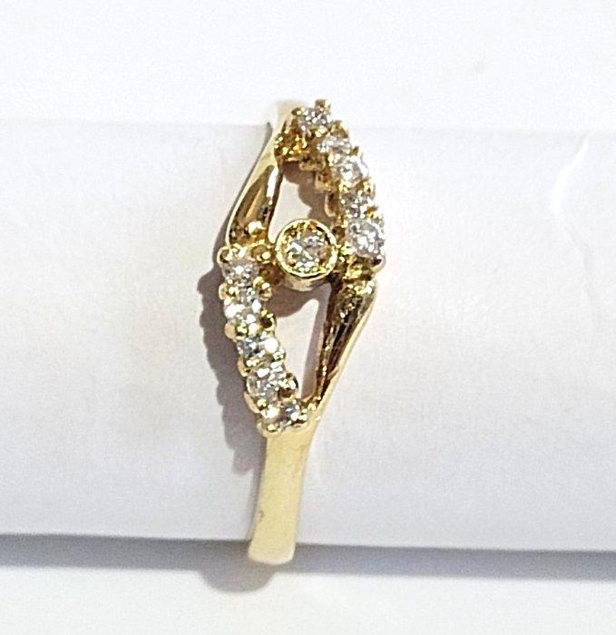 Zonder Minimumprijs - Ring - 18 karaat Geel goud - 0.18ct., Sieraden, Tassen en Uiterlijk, Ringen