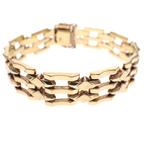 8 karaat vintage brede schakel armband | 18 cm (uniek), Sieraden, Tassen en Uiterlijk, Antieke sieraden, Ophalen of Verzenden