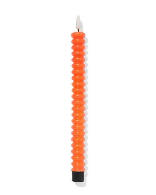 HEMA LED huishoudkaars Ø2.5x29cm ribbel oranje, Huis en Inrichting, Woonaccessoires | Kandelaars en Kaarsen, Nieuw, Verzenden