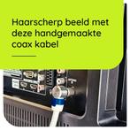 Coax kabel op de hand gemaakt - 20 meter  - Wit - IEC 4G, Audio, Tv en Foto, Audiokabels en Televisiekabels, Verzenden, Nieuw