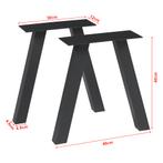Stalen onderstel Heustreu set van 2 tafelpoot 40x40 cm zwart, Huis en Inrichting, Tafelonderdelen, Verzenden, Nieuw