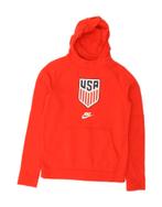 NIKE Womens USA Graphic Hoodie Jumper UK 14 Large Red Cotton, Kleding | Dames, Truien en Vesten, Verzenden, Nieuw