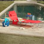 2dekans | SoBuy Ligbed - Opvouwbaar - Max. 120 kg - 195 x 63, Ophalen of Verzenden, Zo goed als nieuw, Rood