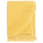 vidaXL Plaid 220x250 cm katoen mosterdgeel, Verzenden, Nieuw, Geel