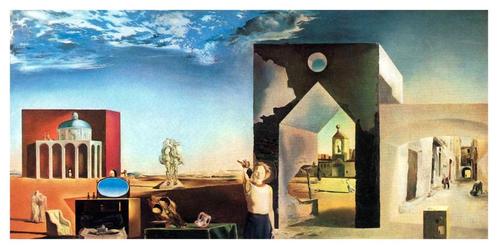 Kunstdruk Salvador Dali - Banlieue de la Ville 100x50cm, Huis en Inrichting, Woonaccessoires | Schilderijen, Tekeningen en Foto's