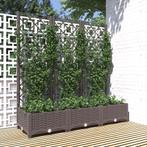 vidaXL Plantenbak met trellis bruin 120x40x121,5 cm PP, Tuin en Terras, Bloembakken en Plantenbakken, Verzenden, Nieuw, Kunststof