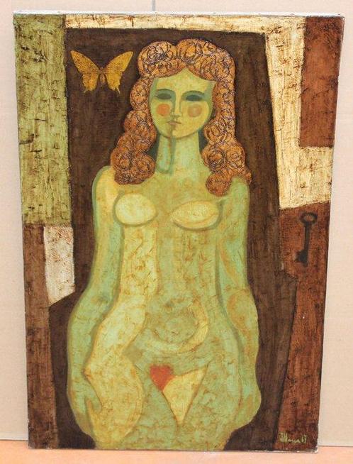 Rafael Illana Díez (1940) - Desnudo femenino, Antiek en Kunst, Kunst | Schilderijen | Klassiek