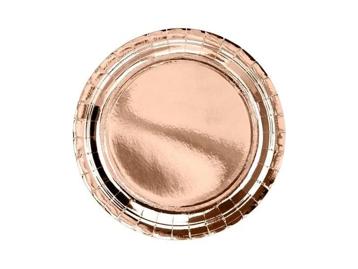 Rose Gouden Borden 23cm 6st, Hobby en Vrije tijd, Feestartikelen, Nieuw, Verzenden