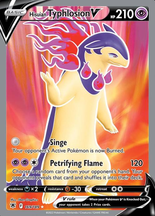 Hisuian Typhlosion V 169/189 Astral Radiance, Hobby en Vrije tijd, Verzamelkaartspellen | Pokémon, Losse kaart, Nieuw, Foil, Ophalen of Verzenden
