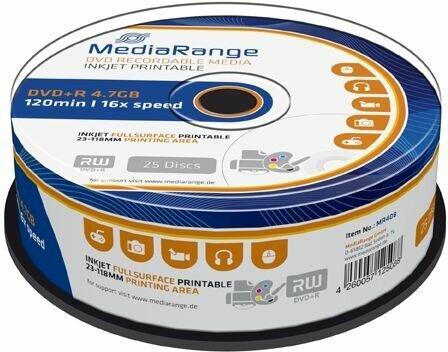 MediaRange DVD+R 4.7 GB Inkjet Printable 25 stuks, Computers en Software, Beschrijfbare discs, Nieuw, Verzenden